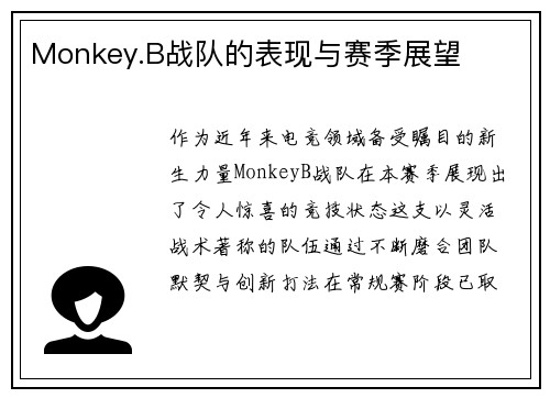 Monkey.B战队的表现与赛季展望